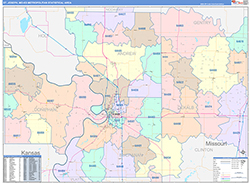 St. Joseph Metro Area Wall Map Color Cast Style 2026